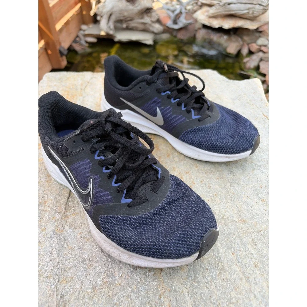 Nike Downshifter 11 Womens Running Shoes Black Purple CW3413-001 Size 8.5